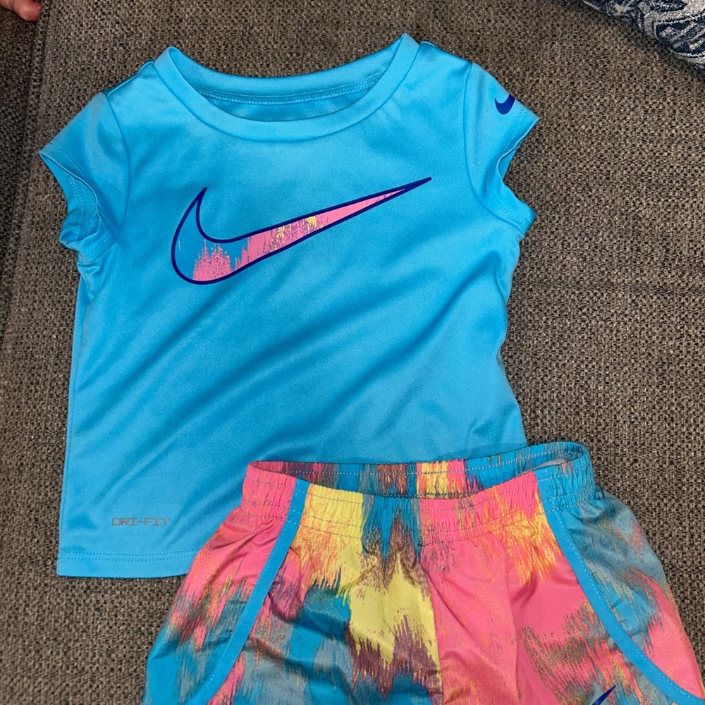 Nike Blue T-Shirt and Colorful Shorts Set